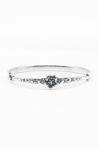 Petal Bangle Bracelet with Swiss Blue Topaz