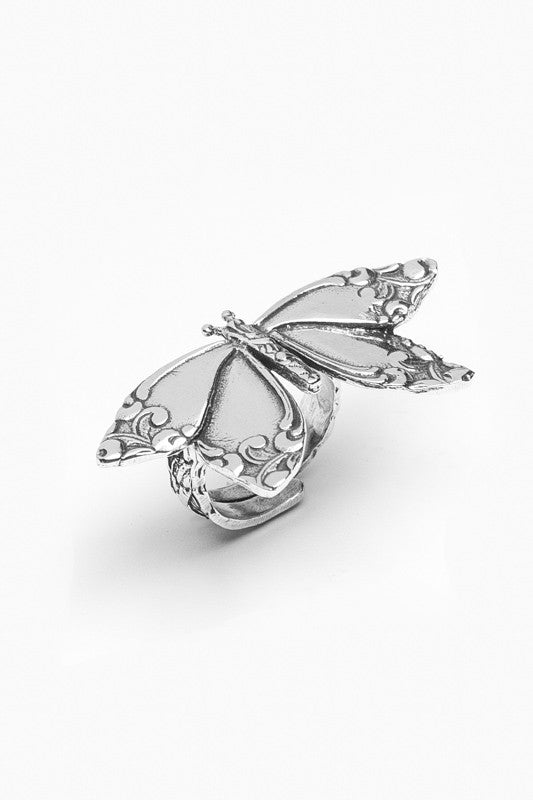 Butterfly Sterling Silver Spoon Ring - Silver Spoon Jewelry